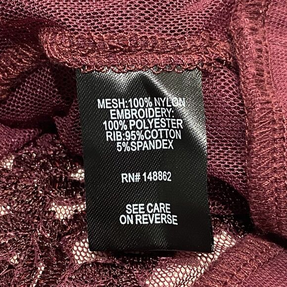 Torrid Mesh Bomber Jacket Red Burgundy Zip-Up Sheer Womens 1X Embroidered Floral - Picture 9 of 10